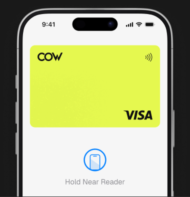 CowCard in Apple Pay, ready to hold near a reader